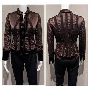 ELIE TAHARI wool/velvet reversible blazer jacket